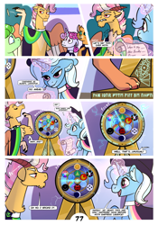 Size: 2100x3000 | Tagged: safe, artist:loryska, imported from derpibooru, trixie, oc, oc:larkspur, draconequus, hybrid, pony, comic:friendship grows, high res, interspecies offspring, offspring, parent:discord, parent:fluttershy, parents:discoshy, roulette