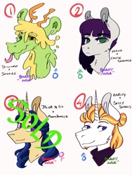 Size: 1536x2048 | Tagged: safe, artist:artfestation, imported from derpibooru, oc, goo, goo pony, original species, pony, unicorn, bust, crack ship offspring, female, horn, magical lesbian spawn, male, mare, offspring, parent:cheese sandwich, parent:discord, parent:fleur-de-lis, parent:maud pie, parent:moondancer, parent:rarity, parent:sassy saddles, parent:smooze, parents:rarisaddles, stallion, tongue out, unicorn oc