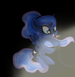 Size: 542x562 | Tagged: safe, artist:aonairfaol, imported from derpibooru, princess luna, alicorn, pony, base used, black background, controller, eyelashes, female, hoof hold, mare, simple background, solo