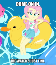 Size: 800x937 | Tagged: safe, edit, edited screencap, imported from derpibooru, screencap, fluttershy, equestria girls, equestria girls series, i'm on a yacht, spoiler:eqg series (season 2), caption, image macro, text