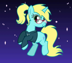 Size: 600x530 | Tagged: safe, artist:askometa, imported from derpibooru, oc, oc only, oc:cavatina, pony, unicorn, animated, clothes, female, gif, glasses, hoodie, mare, night, solo