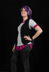 Size: 900x1318 | Tagged: safe, artist:ryuraiart, imported from derpibooru, starlight glimmer, human, equestria girls, 2019, beanie, clothes, cosplay, costume, hand on hip, hat, irl, irl human, photo, vest