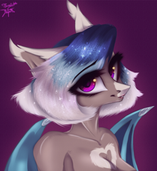 Size: 2300x2500 | Tagged: source needed, safe, artist:jsunlight, imported from derpibooru, oc, oc only, oc:aviera betelgeuse, anthro, bat pony, pony, high res, solo