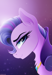 Size: 2225x3206 | Tagged: safe, artist:andaluce, imported from derpibooru, queen haven, pegasus, pony, spoiler:g5, abstract background, bust, chest fluff, female, g5, high res, jewelry, lidded eyes, lineless, mare, necklace, regalia, smiling, solo