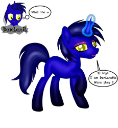 Size: 3840x4154 | Tagged: safe, artist:damlanil, imported from derpibooru, oc, oc:damlanil, pony, unicorn, breaking the fourth wall, comic, cute, female, horn, looking at you, mare, rule 63, show accurate, simple background, solo, talking to viewer, text, transparent background, vector