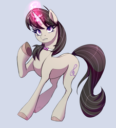 Size: 1609x1777 | Tagged: safe, artist:1an1, imported from derpibooru, octavia melody, pony, unicorn, cloven hooves, cutie mark, female, magic, mare, necktie, race swap, simple background, solo