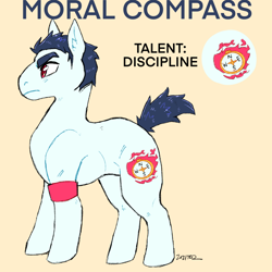 Size: 1280x1280 | Tagged: safe, artist:thiscatdraws, imported from derpibooru, earth pony, pony, danganronpa, kiyotaka ishimaru, ponified, sash, solo