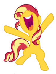 Size: 720x952 | Tagged: safe, edit, edited screencap, imported from derpibooru, screencap, sunset shimmer, pony, unicorn, equestria girls, background removed, bipedal, jumping, mawshot, nose in the air, open mouth, open smile, simple background, smiling, solo, transparent background, uvula, volumetric mouth