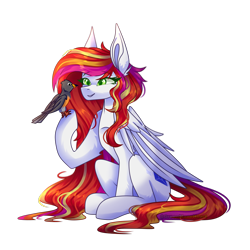 Size: 3000x3000 | Tagged: safe, artist:greenmaneheart, imported from derpibooru, oc, oc only, bird, falcon, pegasus, pony, cute, ear fluff, female, grin, high res, mare, ocbetes, peregrine falcon, simple background, sitting, smiling, solo, transparent background