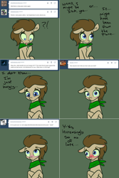 Size: 1302x1954 | Tagged: safe, artist:toadstool-prancer, imported from derpibooru, doctor whooves, time turner, oc, oc:tantamount, earth pony, pony, blushing, disguise, disguised changeling, hungry, male, solo, tantamount time turner, tongue out, vomit