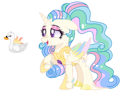 Size: 1280x985 | Tagged: safe, artist:princess-kitsune-tsu, artist:venomous-cookietwt, imported from derpibooru, oc, oc only, oc:solana, alicorn, pony, base used, colored wings, female, magical lesbian spawn, mare, multicolored wings, offspring, parent:fluttershy, parent:princess celestia, parents:flutterlestia, simple background, solo, transparent background, wings