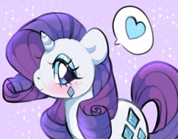 Size: 3396x2659 | Tagged: safe, artist:bunxl, imported from derpibooru, rarity, pony, unicorn, blushing, female, heart, high res, looking at you, mare, smiling, solo, sparkles