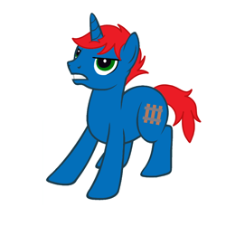 Size: 900x900 | Tagged: safe, artist:mikumikubases, artist:ry-bluepony1, imported from derpibooru, oc, oc:train track, pony, unicorn, angry, base used, cutie mark, male, mane, show accurate, stallion, tail