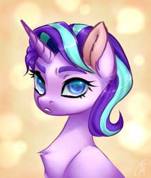 Size: 1024x1210 | Tagged: safe, artist:megabait, artist:megabaitart, imported from derpibooru, starlight glimmer, pony, unicorn, bust, chest fluff, ear fluff, female, mare, portrait, solo