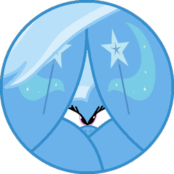 Size: 435x435 | Tagged: safe, artist:mega-poneo, imported from derpibooru, trixie, unicorn, ball, both cutie marks, curled up, female, mare, morph ball, solo, trixieball