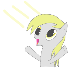 Size: 616x614 | Tagged: safe, artist:equinelum, derpy hooves, pegasus, pony, female, mare, open mouth, simple background, smiling, solo, white background