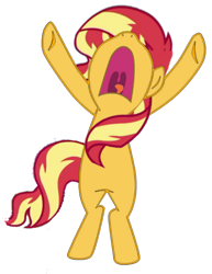 Size: 1170x1518 | Tagged: safe, edit, edited screencap, imported from derpibooru, screencap, sunset shimmer, pony, unicorn, equestria girls, the last roundup, aaugh!, angry, background removed, big no, bipedal, furious, mawshot, nose in the air, open mouth, rage, rageset shimmer, screaming, simple background, solo, stop, transparent background, uvula, vector, volumetric mouth