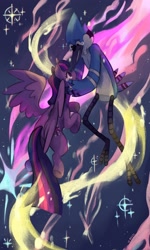 Size: 1800x3000 | Tagged: safe, artist:chawcawts, imported from derpibooru, twilight sparkle, alicorn, pony, crossover, crossover shipping, crying, female, male, mordecai, mordetwi, regular show, shipping, straight, twilight sparkle (alicorn)