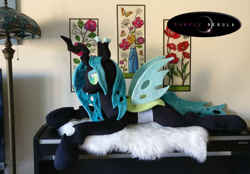 Size: 976x678 | Tagged: safe, artist:purplenebulastudios, imported from derpibooru, queen chrysalis, changeling, irl, photo, plushie, solo