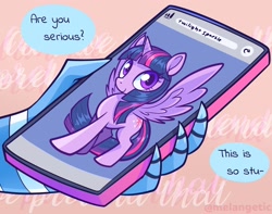 Size: 2980x2350 | Tagged: safe, artist:melangetic, imported from derpibooru, twilight sparkle, alicorn, bird, blue jay, pony, airplanes (song), cellphone, crossover, crossover shipping, female, high res, male, mare, meme, mordecai, mordetwi, phone, regular show, shipping, smartphone, speech bubble, straight, text, twilight sparkle (alicorn)