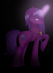 Size: 1238x1716 | Tagged: safe, artist:aonairfaol, imported from derpibooru, oc, oc only, pony, unicorn, black background, female, glowing horn, horn, jewelry, mare, necklace, simple background, solo, unicorn oc