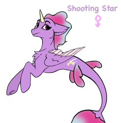 Size: 1091x1109 | Tagged: safe, artist:auroraeclipse202, imported from derpibooru, oc, oc only, alicorn, pony, seapony (g4), chest fluff, dorsal fin, fish tail, horn, purple eyes, seaponified, simple background, smiling, solo, species swap, tail, transparent background, wings