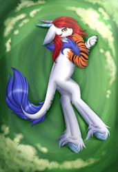 Size: 2025x2961 | Tagged: safe, artist:inspiredpixels, imported from derpibooru, oc, oc only, original species, pony, grass, high res, horn, leonine tail, solo, unshorn fetlocks