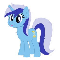 Size: 2400x2400 | Tagged: safe, artist:djdavid98, imported from derpibooru, minuette, pony, unicorn, :p, blue body, blue eyes, blue hair, butt fluff, cheek fluff, chest fluff, ear fluff, female, fluffy, fur, g4 mega collab, hair, high res, hooves, horn, mane, multicolored hair, simple background, solo, tail, tail fluff, tongue out, transparent background