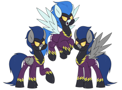 Size: 4045x3000 | Tagged: safe, artist:moonatik, imported from derpibooru, descent, nightshade, pegasus, pony, female, flying, g4 mega collab, grin, male, mare, shadowbolts, shadowbolts (nightmare moon's minions), simple background, smiling, spread wings, stallion, transparent background, wings