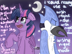 Size: 2160x1620 | Tagged: safe, artist:lynnpone, imported from derpibooru, twilight sparkle, alicorn, pony, aeroplanes and meteor showers, crossover, crossover shipping, female, male, meme, mordecai, mordetwi, redraw mordetwi meme, regular show, shipping, shipping fuel, straight, twilight sparkle (alicorn)