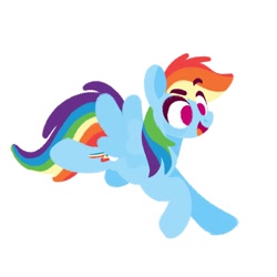 Size: 1024x1024 | Tagged: safe, artist:ethereanunicorn, imported from derpibooru, rainbow dash, pegasus, pony, female, mare, no pupils, open mouth, simple background, solo, white background