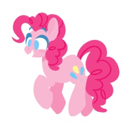 Size: 1024x1024 | Tagged: safe, artist:ethereanunicorn, imported from derpibooru, pinkie pie, earth pony, pony, female, mare, no pupils, simple background, smiling, solo, white background