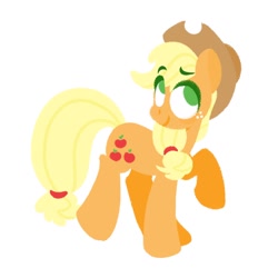 Size: 1024x1024 | Tagged: safe, artist:ethereanunicorn, imported from derpibooru, applejack, earth pony, pony, female, mare, no pupils, simple background, solo, white background