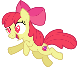 Size: 744x656 | Tagged: safe, artist:angrymetal, imported from derpibooru, apple bloom, earth pony, pony, lesson zero, apple bloom's bow, bow, female, filly, hair bow, heart eyes, open mouth, simple background, solo, transparent background, vector, wingding eyes