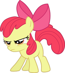 Size: 6000x6728 | Tagged: safe, artist:aethon056, imported from derpibooru, apple bloom, earth pony, pony, bloom and gloom, angry, apple bloom's bow, bow, female, filly, hair bow, simple background, solo, transparent background, vector