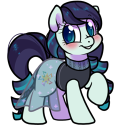 Size: 1500x1500 | Tagged: safe, artist:paperbagpony, imported from derpibooru, coloratura, earth pony, pony, blushing, clothes, cute, dress, female, g4 mega collab, mare, rara, rarabetes, simple background, transparent background