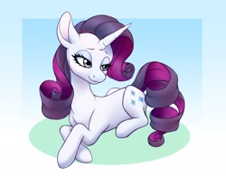 Size: 2800x2200 | Tagged: safe, artist:anvalina, imported from derpibooru, rarity, pony, unicorn, female, high res, lying down, mare, prone, solo