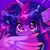 Size: 1838x1838 | Tagged: safe, artist:bunbunbewwii, imported from derpibooru, twilight sparkle, twilight sparkle (alicorn), alicorn, pony, bust, cute, description is artwork too, female, heart eyes, mare, portrait, solo, sparkles, twiabetes, wingding eyes