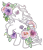 Size: 900x1050 | Tagged: safe, imported from derpibooru, june rose, earth pony, pony, birthflower ponies, design, female, flower, g1, leaf, mare, merchandise, official, outline, shirt design, simple background, solo, transparent background