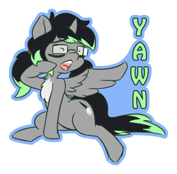 Size: 1005x985 | Tagged: safe, artist:afkregen, imported from derpibooru, oc, oc only, alicorn, pony, alicorn oc, digital art, eyes closed, female, glasses, hooves, horn, mare, open mouth, simple background, solo, spread wings, tail, thighs, transparent background, wings