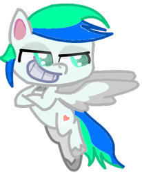 Size: 539x653 | Tagged: safe, artist:craftycitty, artist:goldlines005, imported from derpibooru, oc, oc only, pegasus, pony, my little pony: pony life, base used, crossed arms, flying, g4.5, grin, looking back, male, pegasus oc, pony life, simple background, smiling, stallion, transparent background, two toned wings, wings