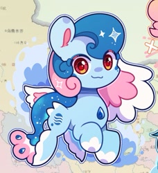 Size: 357x391 | Tagged: safe, imported from derpibooru, oc, oc only, oc:lyre wave, chibi, mascot, qingdao brony festival, solo