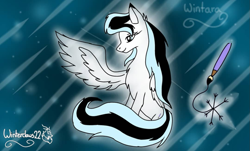 Size: 1105x668 | Tagged: safe, artist:winterclaws22, imported from derpibooru, oc, oc only, oc:wintara, pegasus, pony, solo