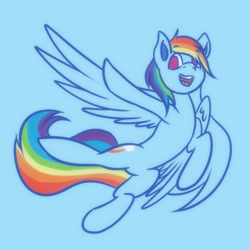 Size: 1500x1500 | Tagged: safe, artist:shad0w-galaxy, imported from derpibooru, part of a set, rainbow dash, pegasus, pony, female, mare, simple background, slim, smiling, solo