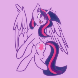 Size: 1500x1500 | Tagged: safe, artist:shad0w-galaxy, imported from derpibooru, part of a set, twilight sparkle, alicorn, pony, female, mare, simple background, slim, smiling, solo, twilight sparkle (alicorn)