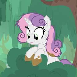 Size: 1080x1080 | Tagged: safe, imported from derpibooru, screencap, sweetie belle, pony, unicorn, growing up is hard to do, season 9, spoiler:s09, cropped, female, mare, messy mane, mud, older, older sweetie belle, solo