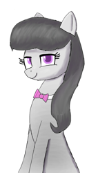 Size: 612x1080 | Tagged: safe, artist:equinelum, octavia melody, earth pony, pony, bowtie, featured image, female, looking at you, mare, simple background, smiling, solo, white background