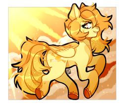 Size: 2310x2000 | Tagged: safe, artist:harald_horfager, imported from twibooru, oc, oc only, oc:celestial skies, pegasus, pony, artfight, cloud, colored hooves, female, image, mare, markings, png, simple background, smiling, solo, stars, sunlight, transparent background, underhoof, unshorn fetlocks
