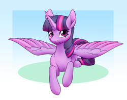 Size: 2800x2200 | Tagged: safe, artist:anvalina, imported from derpibooru, twilight sparkle, alicorn, pony, female, high res, looking at you, lying down, mare, prone, solo, spread wings, twilight sparkle (alicorn), wings