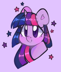 Size: 1563x1846 | Tagged: safe, artist:bunxl, edit, editor:anonymous, imported from twibooru, twilight sparkle, pony, unicorn, bust, cute, female, head, image, mare, png, smiling, solo, stars, unicorn twilight, wingless, wingless edit